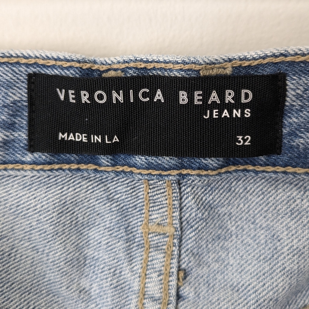 Veronica Beard Carly Kick Flare Jeans 100% Cotton Pebble Stone Blue 14/32 NWT - Picture 7 of 17